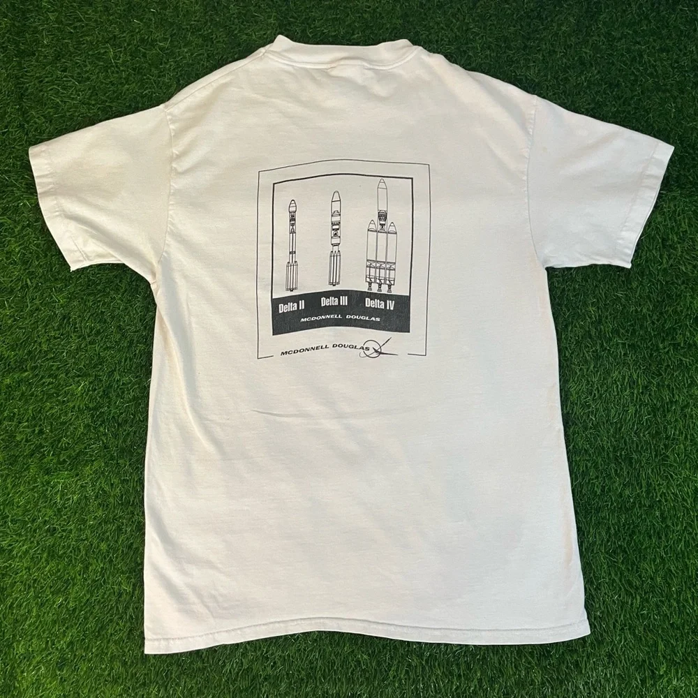 VTG 90s 1996 1997 Mars Pathfinder T-Shirt Delta Delivers McDonnell Douglas NASA - Picture 9 of 14